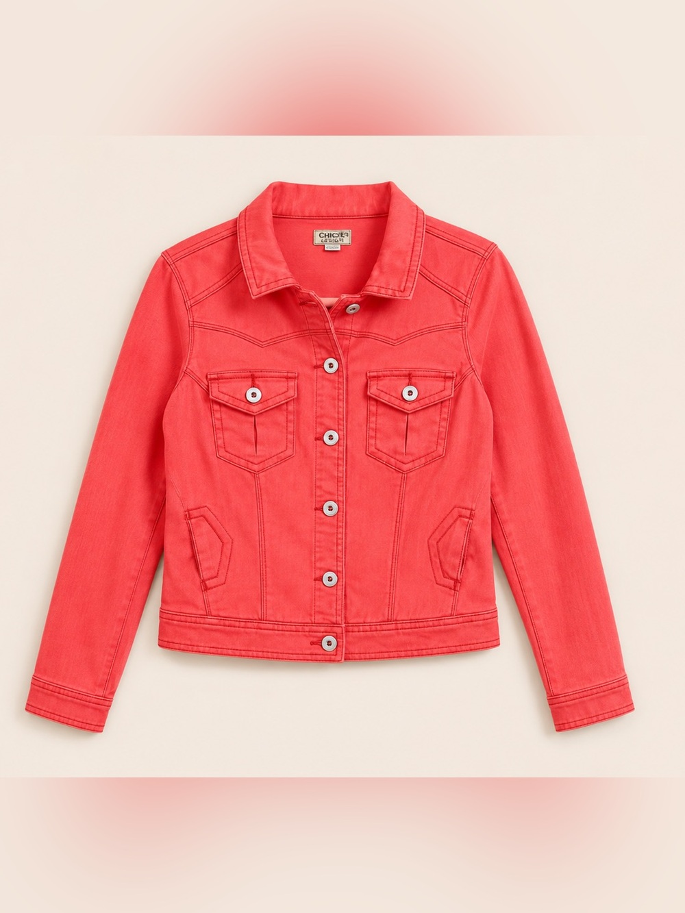 ONE WORLD Coral Jean Jacket with Pockets